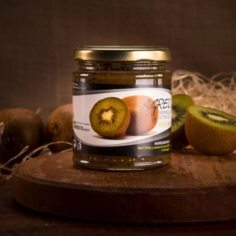 Jam made from organically produced kiwi fruit from Asturias.