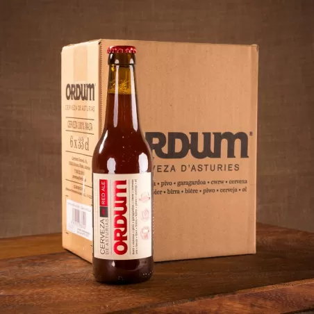 ASTURIAS ORDUM RED ALE BEER, PACK OF SIX BOTTLES