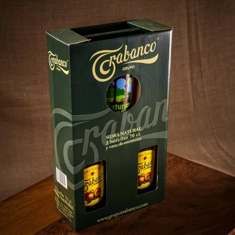 Natural cider in a pack with special glass 