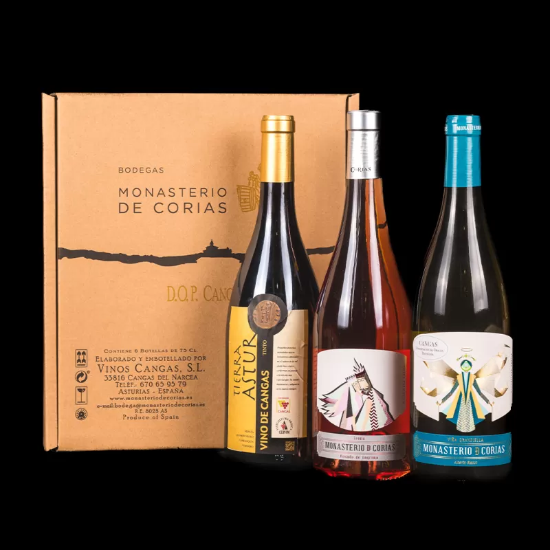 Pack de Navidad Muñeira Berganaz - Cestas con Vinos Asturianos de Calidad Premium