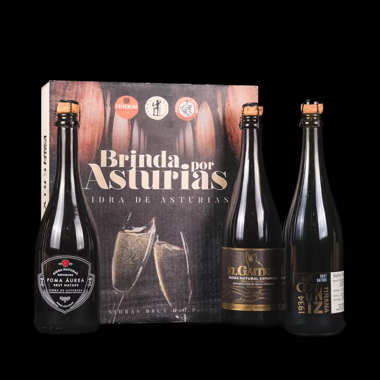 Pack de Navidad El Pericote - Cesta con Sidras Asturianas DOP